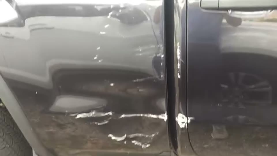 Before view of Chevy Silverado side panel